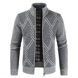 Sliktaa Herren Strickjacke Herbst Winter Festival Warme Mode Pullover Übergangsjacke mit Reißverschluss von Sliktaa