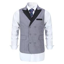 Sliktaa Kostüm Anzug Mode Herren Ärmellos Casual Hochzeit Formal Business Weste(Grau XXL) von Sliktaa