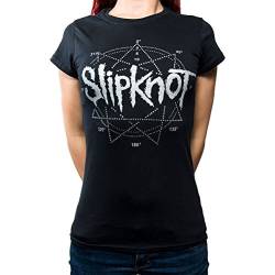 Slipknot Offizielle Damen Diamante Star Logo Schwarzes T-Shirt | Größen S-XXL von Slipknot