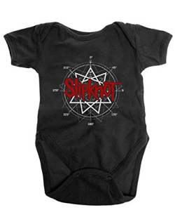 Slipknot Schlafstrampler Star Band Logo Nue offiziell Schwarz 0 to 24 Months von Slipknot