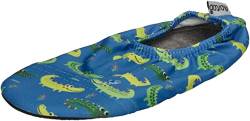 Kinder Strandschuhe Anti Rutsch Sport Schuhe Schwimmschuhe Badeschuhe Urlaub Yoga Unisex Sonnenschutzfaktor 50 Blau mit Alligatoren von Slipstop