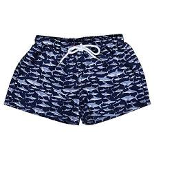 Slipstop Badeshorts Schnelltrocknende Badehose Jungen Sharks in dunkelblau Strand Strandurlaub Surf Freizeit Laufen Sport einstellbare Kordelzug, 6-7 Jahre von Slipstop