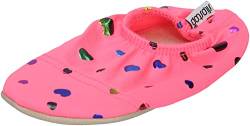 Slipstop Kinder Strandschuhe Anti Rutsch Sport Schuhe Schwimmschuhe Badeschuhe Urlaub Yoga Pool Unisex in Neon-Pink mit Herzen von Slipstop
