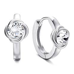 Sllaiss 925 Silber Creolen für Frauen Sterling Silber Ohrringe Creolen Weißgold Creolen mit Österreich Kristall Klein Creolen von Sllaiss