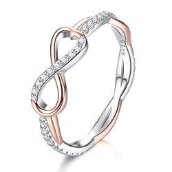 Sllaiss 925 Sterling Silber Unendlichkeit Ring für Frauen Liebe Ring Zirkonia Ring Rosegold Eheringe Verlobungsringe Versprechen Ring Weißgold Ring 11 von Sllaiss