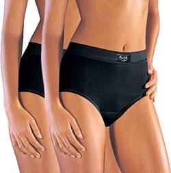 Sloggi Damen-Taillenslip Double Comfort Maxi 2er-Pack schwarz Größe 42 von Sloggi
