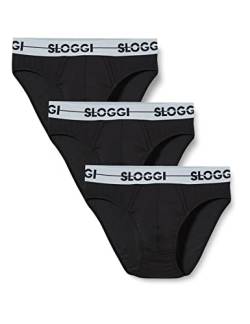 Sloggi Herren Go Sanft Bund Komfort Baumwoll-Slips Packung mit 3 Schwarz 32 Herren von Sloggi