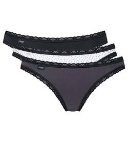 sloggi Damen 24/7 Weekend Tanga C3P Slip, Black Combination, 40 von Sloggi