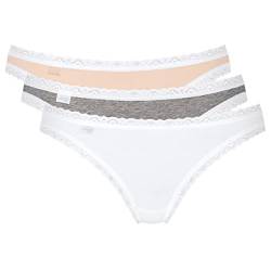 sloggi Damen 24/7 Weekend Tanga C3P Slip, White - Light Combination, 42 von Sloggi