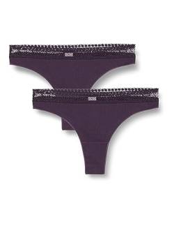 sloggi Damen GO Ribbed Brazil C2P Brasilien, Blueberry, L (2er Pack) von Sloggi