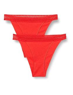 sloggi Damen GO Ribbed C2P Tanga, Campari, M (2er Pack) von Sloggi