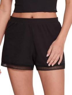 sloggi Damen GO Ribbed Short Pyjamaunterteil, Black, XS von Sloggi