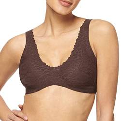 sloggi Damen Zero Feel Lace 2.0 Bralette Bustier, Ebony Brown, M von Sloggi