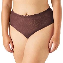 sloggi Damen Zero Feel Lace 2.0 High Waist Slip, Ebony Brown, L von Sloggi