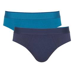 sloggi men Herren Ever Airy Brief C2P Midi, Blue-Dark Combination, S von Sloggi