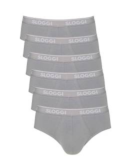 sloggi men Herren GO ABC Midi 6P Slip, Stone Grey, M von Sloggi