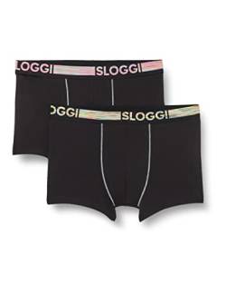 sloggi men Herren GO ABC Natural H Hipster 2P Retroshorts, Black, S von Sloggi