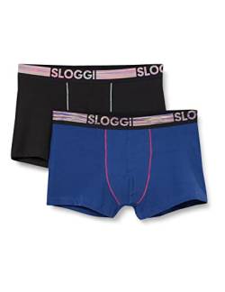 sloggi men Herren GO ABC Natural H Hipster C2P Retroshorts, Blue - Dark Combination, XL von Sloggi