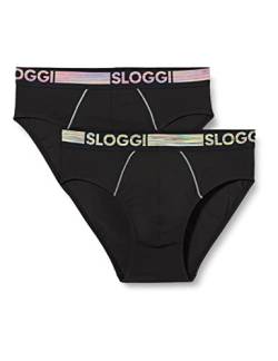 sloggi men Herren GO ABC Natural H Midi 2P Slip, Black, M von Sloggi