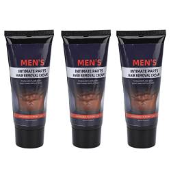 3 Stück 60 ml Haarentfernungscreme für Männer, Intimhaarentfernungscreme für Männer, schmerzlos, beruhigendes Enthaarungsmittel für unerwünschte Männerhaare im privaten Bereich von Sluffs