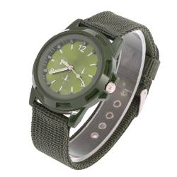 Sluffs Runde Nylonarmband-Militärarmbanduhr Premium-Nylon-Uhrenarmbänder Analoge Militärsport-Unisex-Armbanduhr, elektronische analoge Armbanduhr (Green) von Sluffs