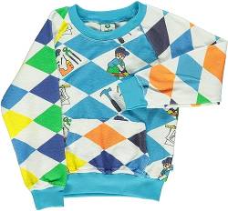 Småfolk Boy's with Pocket, Harlequin Tool Sweatshirt, Ocean Blue, 7-8 Jahre von Småfolk