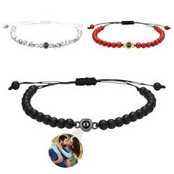 Benutzerdefinierte Kreis Projektion Foto Armbänder mit Bild innerhalb Foto Projektion Perle Paare Armband Ich liebe dich Armband Geschenke für Mütter Tag Geburtstag Valentinstag Jahrestag,Stil 1 von Smallduuck