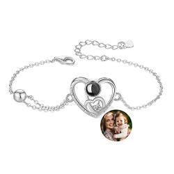 Smallduuck Benutzerdefinierte Herz Armbänder mit Bild im Inneren Projektion Armbänder mit Foto Ich liebe dich Memorial Armband Geschenk für Frauen Valentinstag Mütter Tag Geburtstag,Stil 13 von Smallduuck