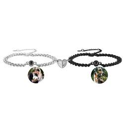 Smallduuck Personalisiertes Kreis Fotoarmband Paar Magneten Bildprojektionsarmband Ich liebe dich Armband 100 Sprachen Fotoschmuck für Geburtstag Valentinstag Weihnachten,Stil 3 von Smallduuck