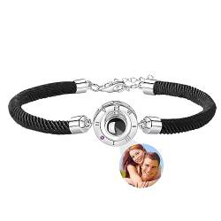 Smallduuck Personalisiertes Paar Foto Armband Kreis Seil Projektionsarmband Paar Bild Armband Ich liebe dich Armband 100 Sprachen Schmuck für Geburtstag Valentinstag Weihnachten,Stil 2-02 von Smallduuck