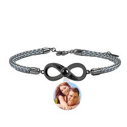 Smallduuck Personalisiertes Paar Foto Armband Unendlichkeits Projektionsarmband Paar Seil Bild Armband Ich liebe dich Armband 100 Sprachen Schmuck für Geburtstag Valentinstag Weihnachten,Stil 3-01 von Smallduuck