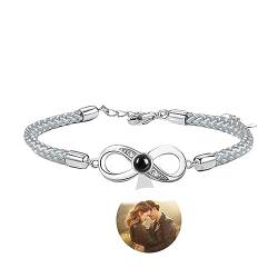 Smallduuck Personalisiertes Paar Foto Armband Unendlichkeits Projektionsarmband Paar Seil Bild Armband Ich liebe dich Armband 100 Sprachen Schmuck für Geburtstag Valentinstag Weihnachten,Stil 3-02 von Smallduuck