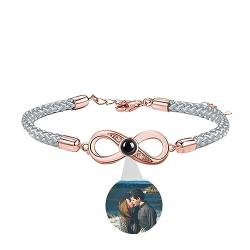 Smallduuck Personalisiertes Paar Foto Armband Unendlichkeits Projektionsarmband Paar Seil Bild Armband Ich liebe dich Armband 100 Sprachen Schmuck für Geburtstag Valentinstag Weihnachten,Stil 3-03 von Smallduuck