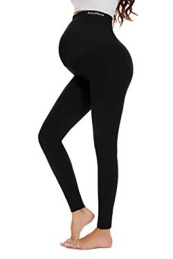 Smallshow Damen Lange Umstandsleggings Strcetch Umstandsmode Umstandshose Black M von Smallshow