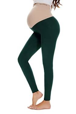 Smallshow Damen Lange Umstandsleggings Strcetch Umstandsmode Umstandshose Deep Green L von Smallshow