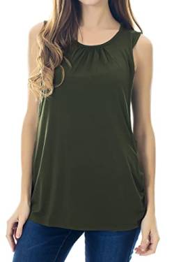 Smallshow Damen Mutterschafts Stillshirt Tank Tops Sommer Ärmellos Stillen Kleidung Army Green XL von Smallshow