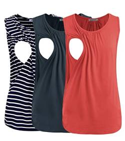 Smallshow Damen Mutterschafts-Tank-Top, Stillkleidung, 3er-Pack - - Mittel von Smallshow