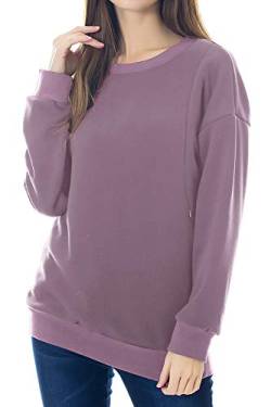 Smallshow Pflege Sweatshirt Langarm T-Shirt Bluse Stillen Pullover Tops Stillshirt S Misty Lilac von Smallshow