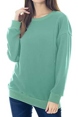 Smallshow Pflege Sweatshirt Langarm T-Shirt Bluse Stillen Pullover Tops Stillshirt XXL Mint Green von Smallshow