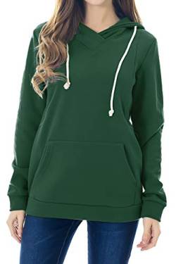 Smallshow Stillanzug Mutterschaft Fleece Stillpullover Stilloberteil Umstandsmode Hoodie Sweatshirt zum Stillen Grass Green 2XL von Smallshow