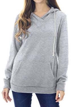 Smallshow Stillanzug Mutterschaft Fleece Stillpullover Stilloberteil Umstandsmode Hoodie Sweatshirt zum Stillen Light Grey M von Smallshow