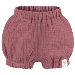 Baby Kinder Musselin Shorts Kurze Hose Uni Pumphose Sommerhose, Größe: 74/80, Farbe: Bordeaux von Smarilla