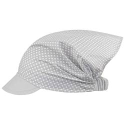 Smarilla Schirmmütze Mädchenmütze Sommermütze Kopftuch Baumwolle Punkte, Farbe: Hellgrau, Größe: L (50/52) von Smarilla