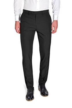 Smart Classic Herren Formal Plain Fron Business BŸro Suti Hose [Slim/Skinney/Regular Fit] [3 Farben] Gr. 42W x 33L/52 DE-L, Schwarz von Smart Classic