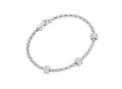 Armspange SMART JEWEL "Himbeerkettenoptik, Rondelle mit Zirkonia Steinen, Silber 925" Armbänder Gr. 16 cm, Silber 925 (Sterlingsilber), silberfarben (silber) Damen Armspange Armspangen von Smart Jewel