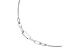 Collier SMART JEWEL "Mittelteil ovale Glieder, Panzerkette, Silber 925" Halsketten Gr. 45 cm, Silber 925 (Sterlingsilber), silberfarben (silber> <) Damen Colliers von Smart Jewel