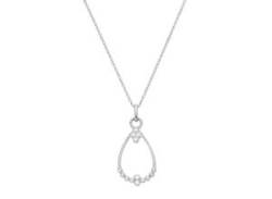 Kette mit Anhänger SMART JEWEL "tropfenförmig, Zirkonia Steine, Silber 925" Halsketten Gr. 45 cm, Silber 925 (Sterlingsilber), silberfarben (silber> <) Damen Ketten mit Anhänger von Smart Jewel