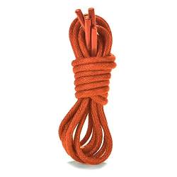 Orange Coloured Round Waxed Cotton Thin Shoe Laces 2.5mm wide & 70cm Waxed For Mens Shoes, Leather Oxford Brogues, Dress Shoes, Smart Shoes von Smart Laces