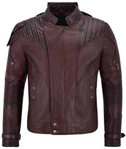 Smart Range Leather Co Ltd. Guardians of Galaxy 2 Herren Lederjacke Kirsche Star Lord Pratt Maroon 4095 (XL) von Smart Range Leather Co Ltd.