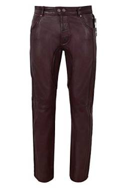 Herren Lederhose Cherry Stylish Fashion Soft Designer Slim Fit Hose 4669 (Waist 32") von Smart Range Leather